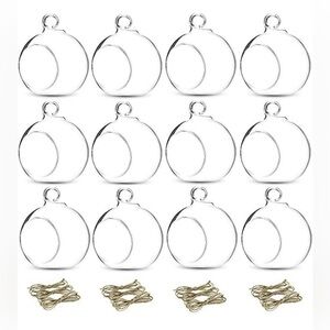 12 Pcs 3.15"/ 8cm Hanging Glass Tealight Holder Globe Plant Terrariums (052)